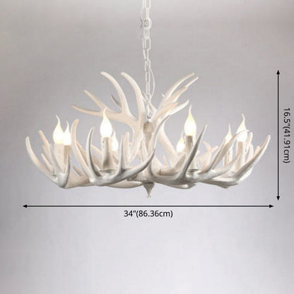 Isabelle White Deer Antler Rustikaler Kandelaber-Kronleuchter