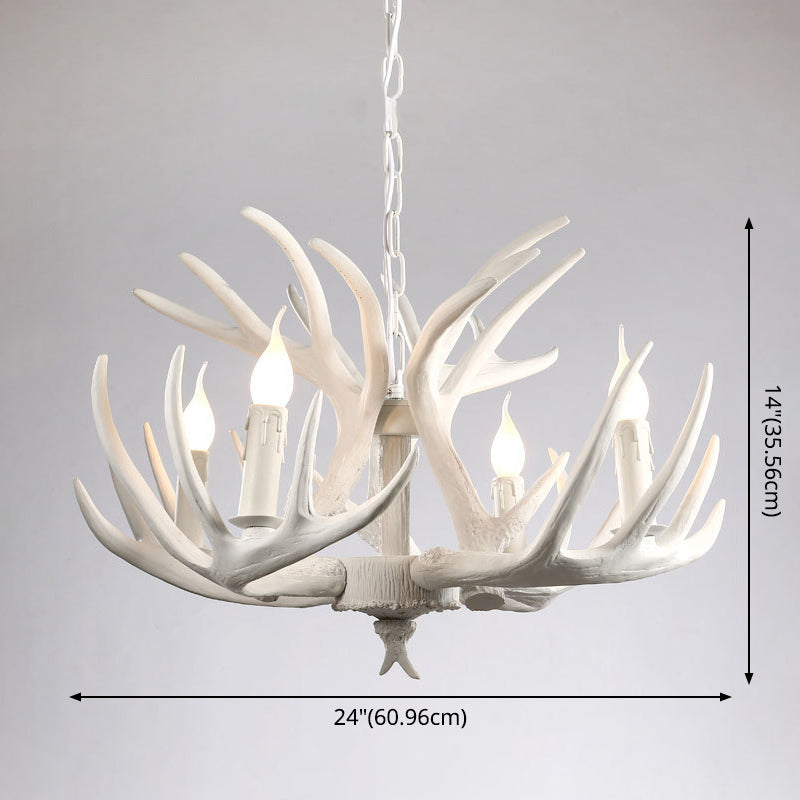 Isabelle White Deer Antler Rustikaler Kandelaber-Kronleuchter