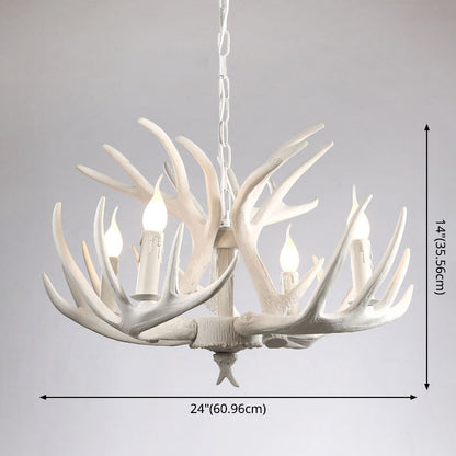 Isabelle White Deer Antler Rustikaler Kandelaber-Kronleuchter