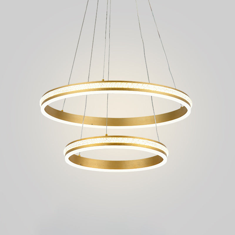 Geneviève Tiered Ring LED Chandelier Gold Modern Pendant