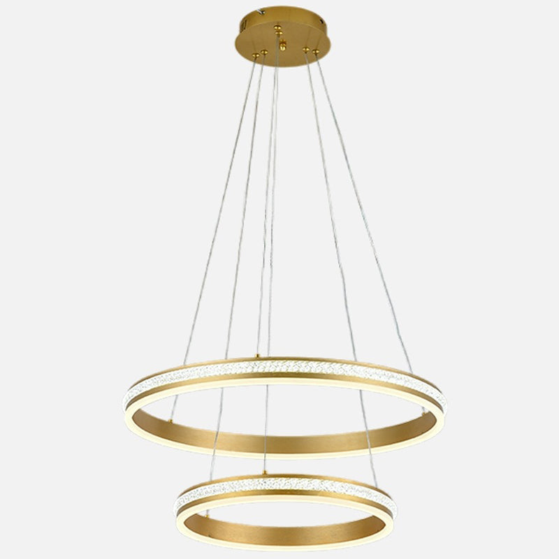 Geneviève Tiered Ring LED Chandelier Gold Modern Pendant