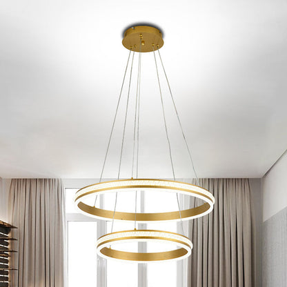 Geneviève Tiered Ring LED Chandelier Gold Modern Pendant