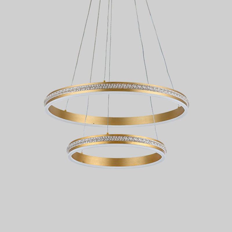 Geneviève Tiered Ring LED Chandelier Gold Modern Pendant