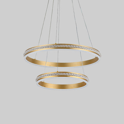 Geneviève Tiered Ring LED Chandelier Gold Modern Pendant