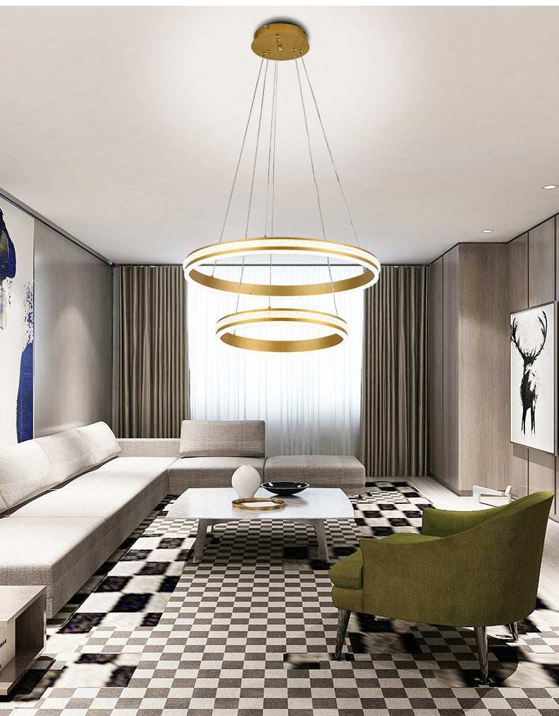 Geneviève Tiered Ring LED Chandelier Gold Modern Pendant