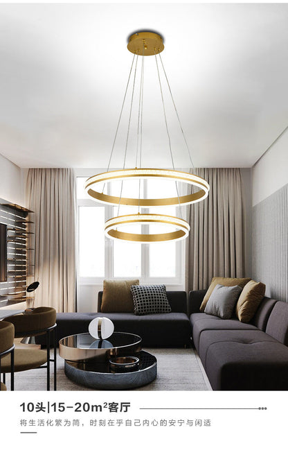 Geneviève Tiered Ring LED Chandelier Gold Modern Pendant