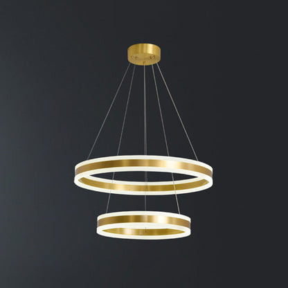 Madeleine gestufter LED-Kronleuchter, Gold, modernes Pendel