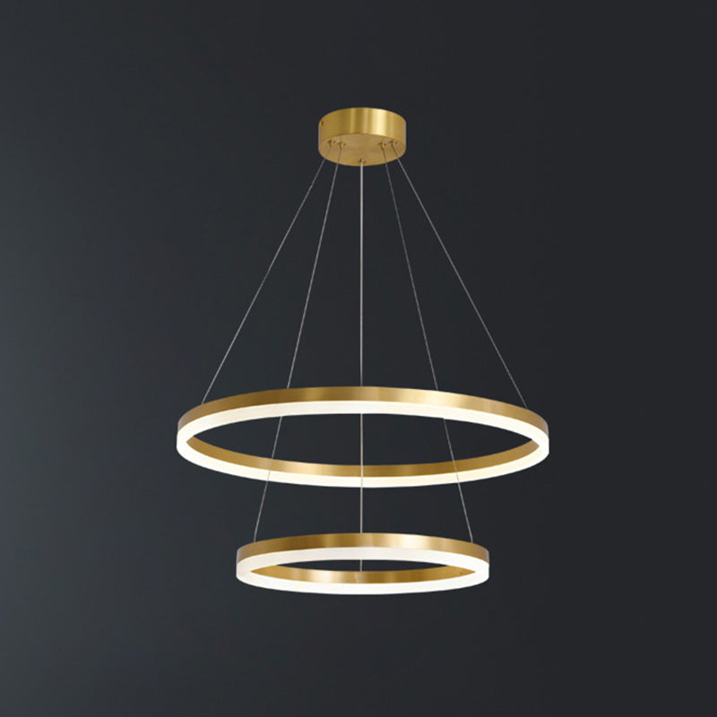 Madeleine gestufter LED-Kronleuchter, Gold, modernes Pendel
