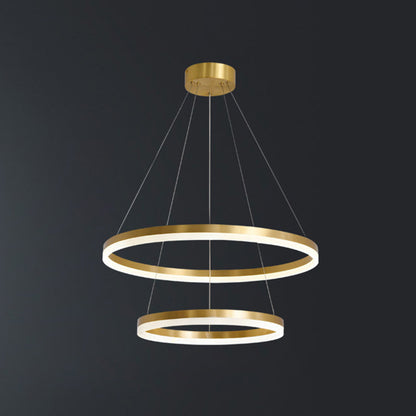 Madeleine gestufter LED-Kronleuchter, Gold, modernes Pendel