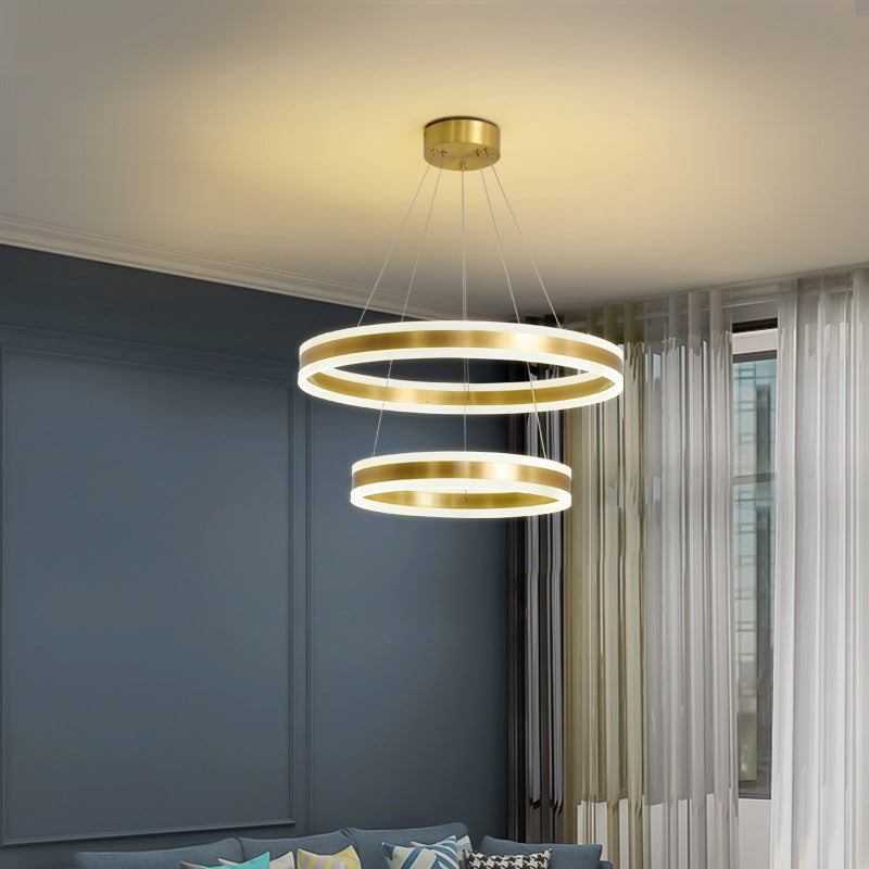 Madeleine gestufter LED-Kronleuchter, Gold, modernes Pendel