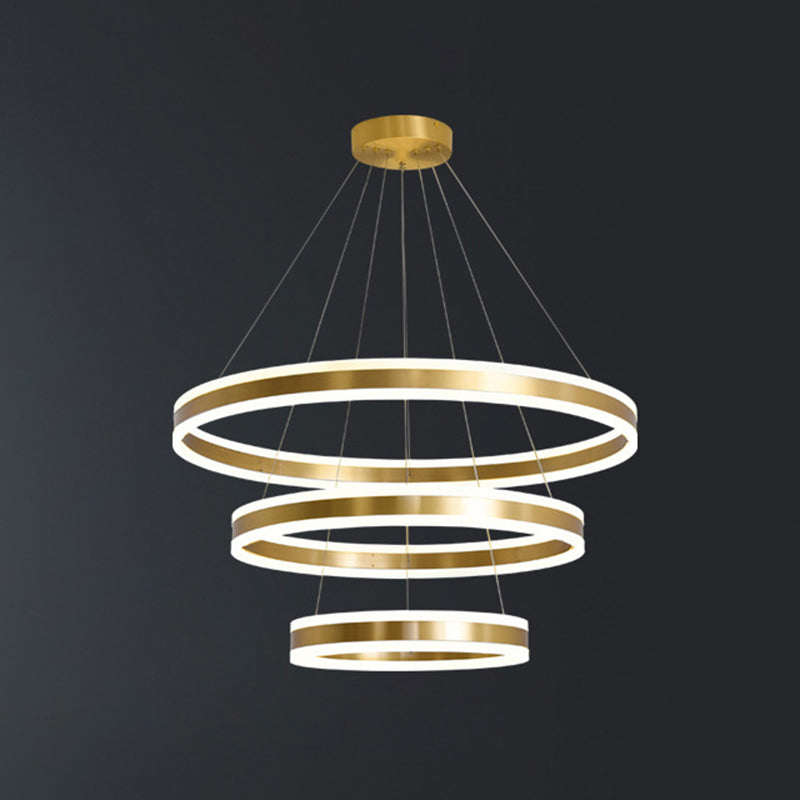 Madeleine gestufter LED-Kronleuchter, Gold, modernes Pendel