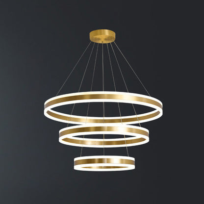 Madeleine gestufter LED-Kronleuchter, Gold, modernes Pendel