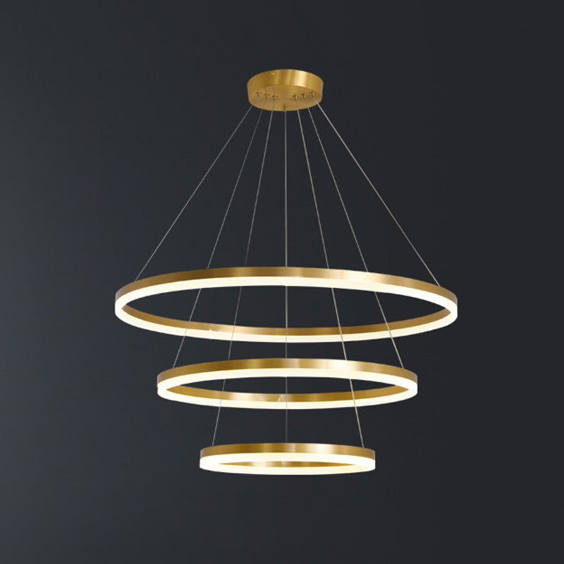 Madeleine gestufter LED-Kronleuchter, Gold, modernes Pendel