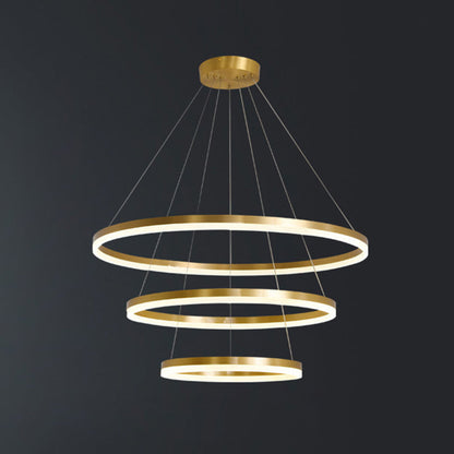 Madeleine gestufter LED-Kronleuchter, Gold, modernes Pendel