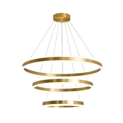 Madeleine gestufter LED-Kronleuchter, Gold, modernes Pendel