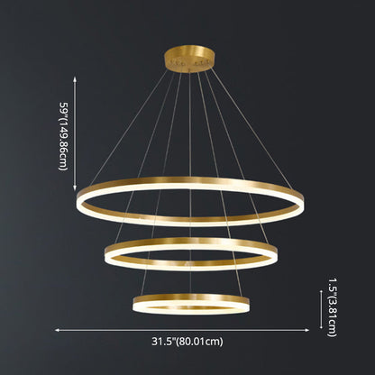 Madeleine gestufter LED-Kronleuchter, Gold, modernes Pendel
