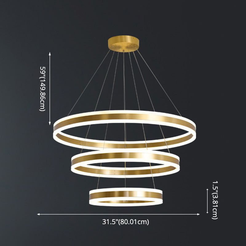 Madeleine gestufter LED-Kronleuchter, Gold, modernes Pendel