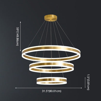 Madeleine gestufter LED-Kronleuchter, Gold, modernes Pendel