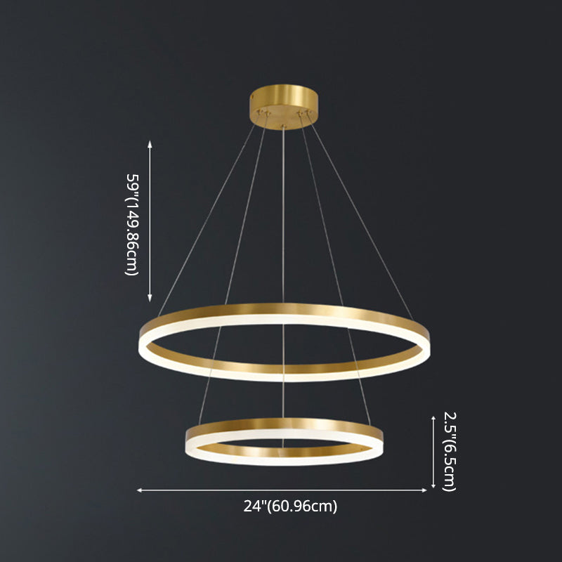 Madeleine gestufter LED-Kronleuchter, Gold, modernes Pendel