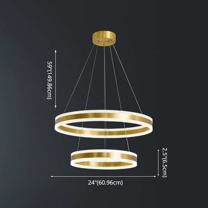 Madeleine gestufter LED-Kronleuchter, Gold, modernes Pendel