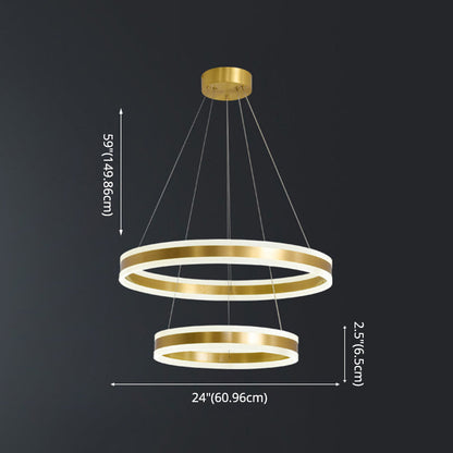 Madeleine gestufter LED-Kronleuchter, Gold, modernes Pendel