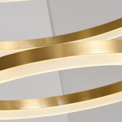 Madeleine gestufter LED-Kronleuchter, Gold, modernes Pendel