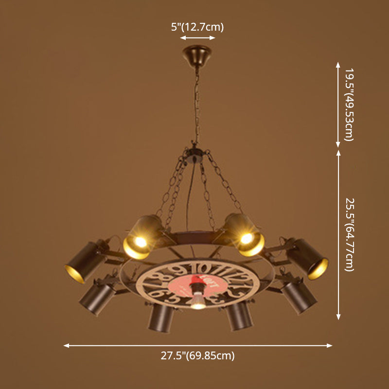 Adeline Industrial Wheel Chandelier Ceiling Light