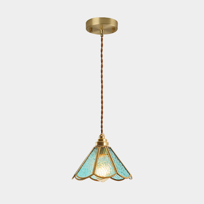 Élodie Hängelampe im Tiffany-Stil aus mattiertem Glas
