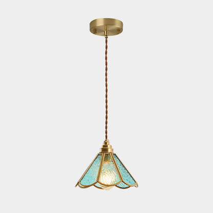 Élodie Hängelampe im Tiffany-Stil aus mattiertem Glas