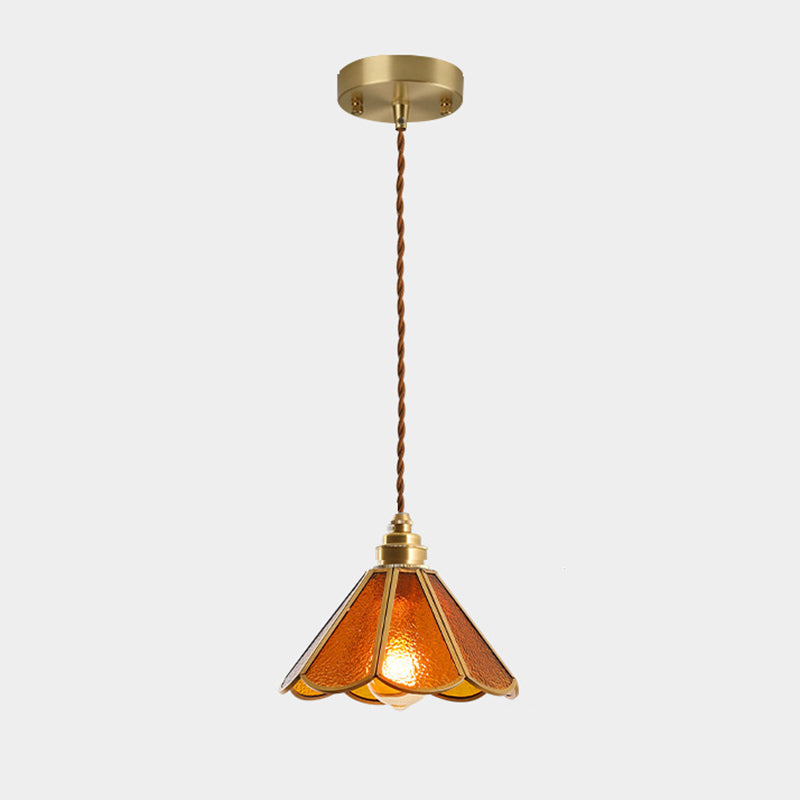 Élodie Hängelampe im Tiffany-Stil aus mattiertem Glas