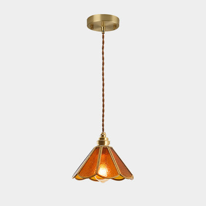 Élodie Hängelampe im Tiffany-Stil aus mattiertem Glas