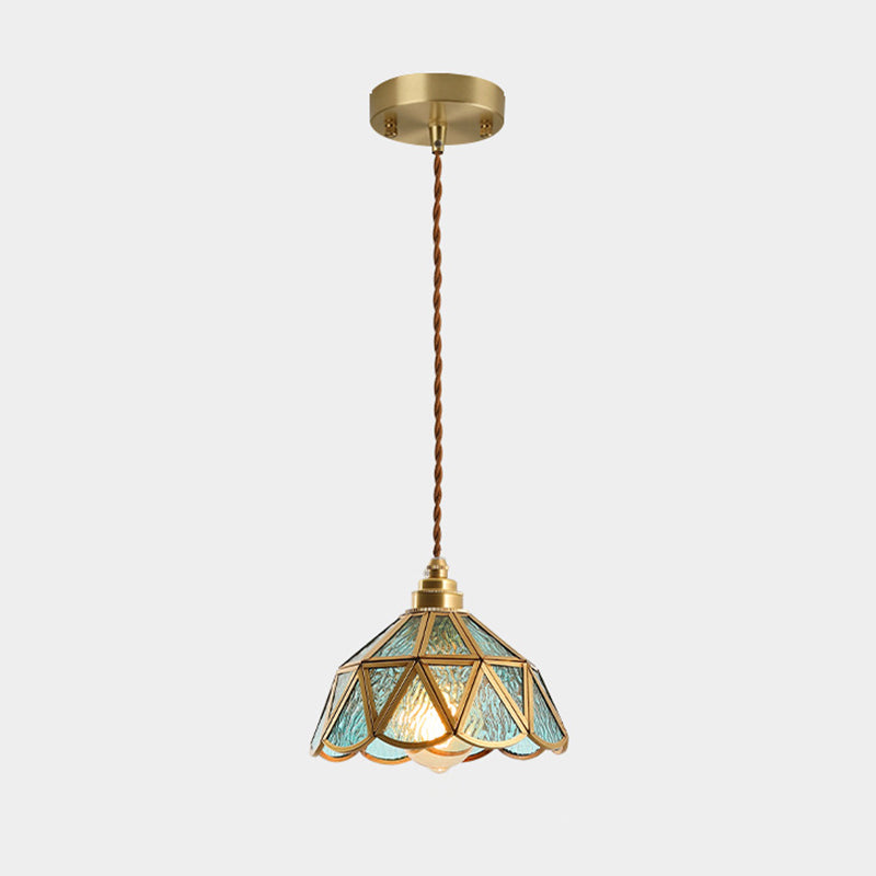 Élodie Hängelampe im Tiffany-Stil aus mattiertem Glas