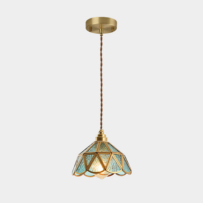 Élodie Hängelampe im Tiffany-Stil aus mattiertem Glas
