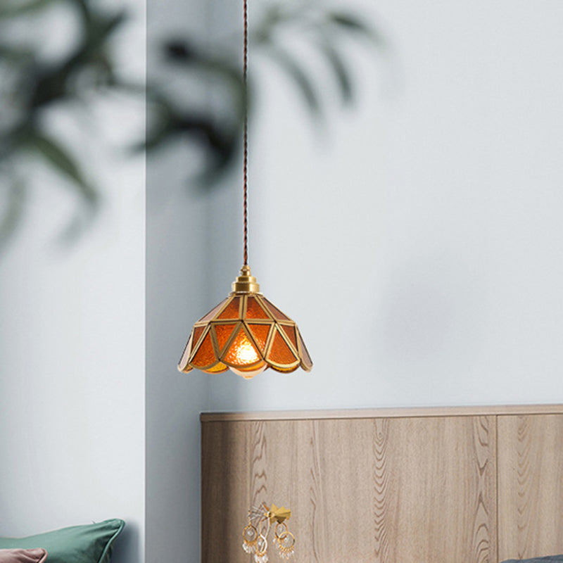Élodie Hängelampe im Tiffany-Stil aus mattiertem Glas
