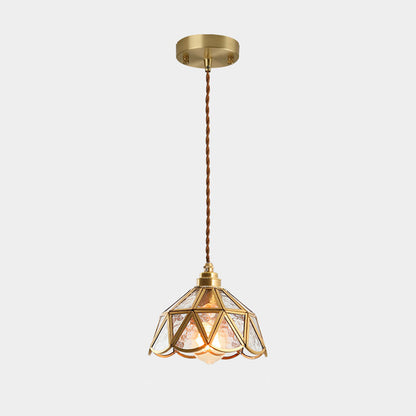 Élodie Hängelampe im Tiffany-Stil aus mattiertem Glas