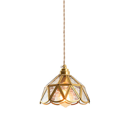 Élodie Hängelampe im Tiffany-Stil aus mattiertem Glas