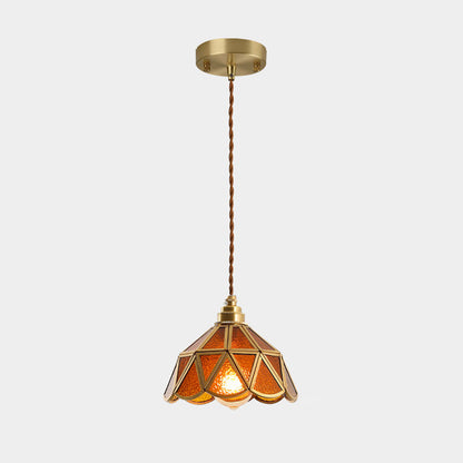 Élodie Hängelampe im Tiffany-Stil aus mattiertem Glas