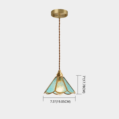 Élodie Hängelampe im Tiffany-Stil aus mattiertem Glas