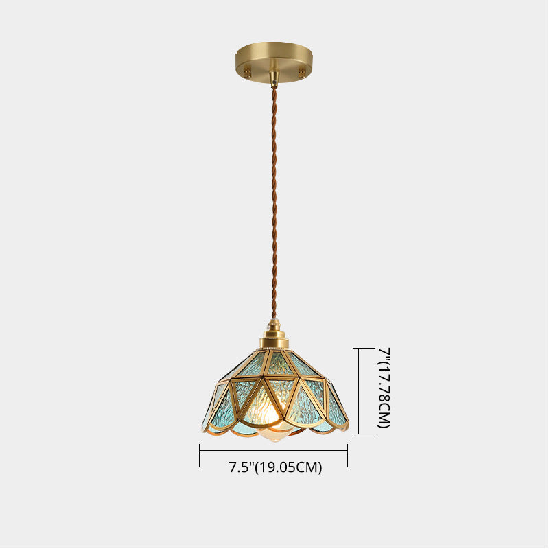 Élodie Hängelampe im Tiffany-Stil aus mattiertem Glas