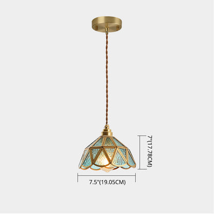 Élodie Hängelampe im Tiffany-Stil aus mattiertem Glas