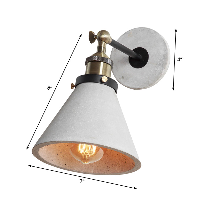 Elise Industrielle Wandlampe mit verstellbarem grauen Metallschirm