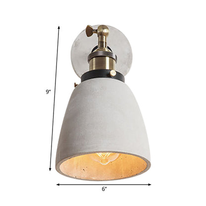 Elise Industrielle Wandlampe mit verstellbarem grauen Metallschirm