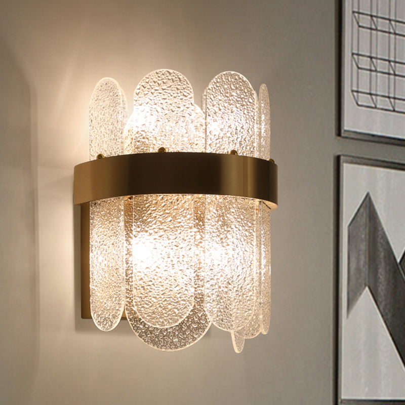 Chloé Golden Hammered Glass 4-Light Wall Sconce