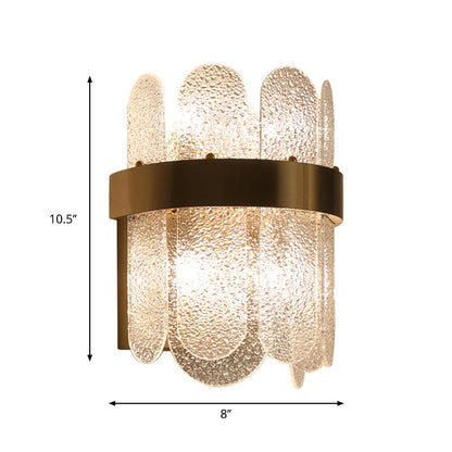 Chloé Golden Hammered Glass 4-Light Wall Sconce