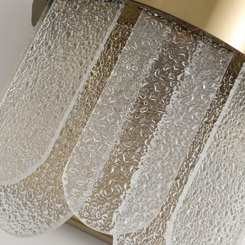 Chloé Golden Hammered Glass 4-Light Wall Sconce