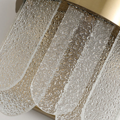 Chloé Golden Hammered Glass 4-Light Wall Sconce