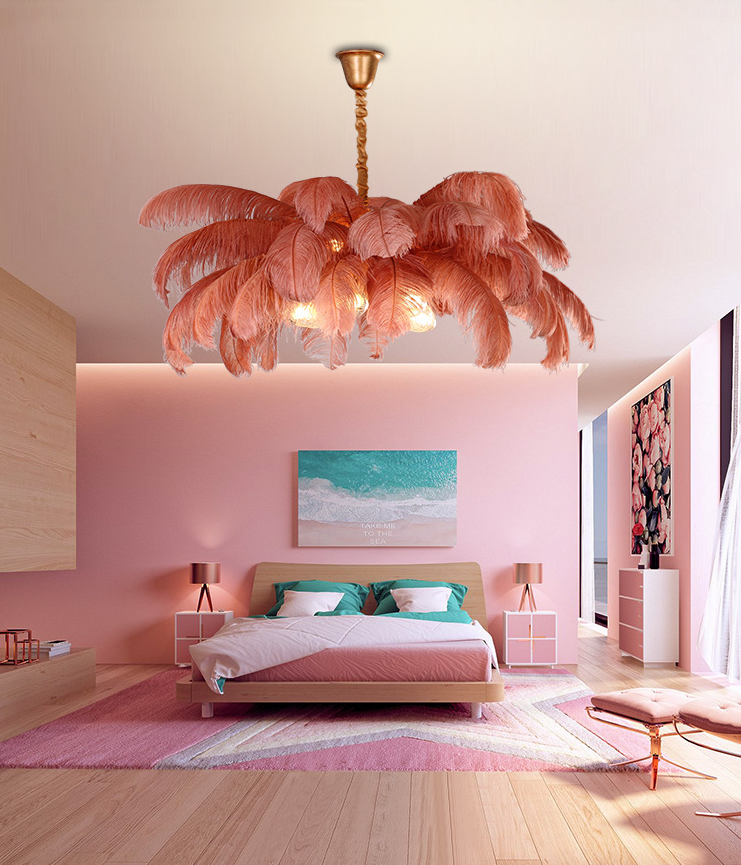 Camille Ostrich Feather Chandelier