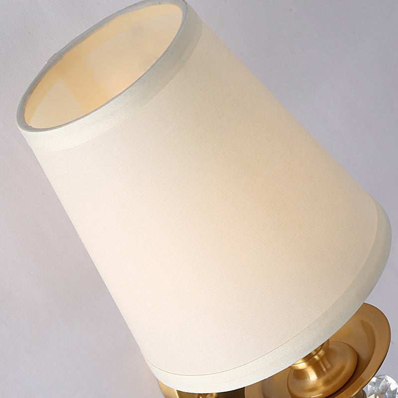 Aurélie Brass Fabric Cone Wall Light Sconce
