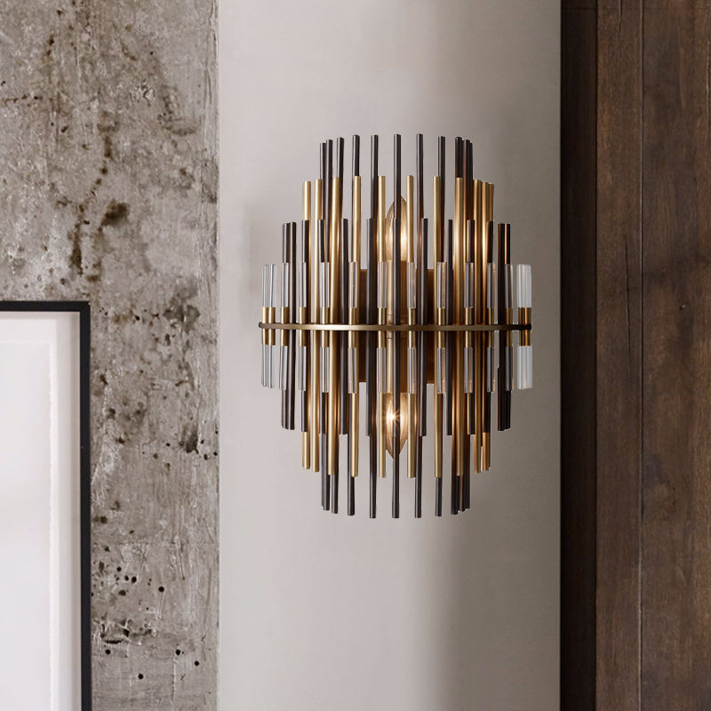 Lucienne Chrom Schwarz Gestufte Röhren Wandleuchte Metall-Wandlampe