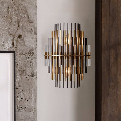 Lucienne Chrom Schwarz Gestufte Röhren Wandleuchte Metall-Wandlampe